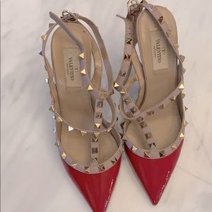 Valentino Rockstud Pumps 38/8 Red